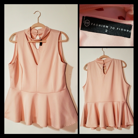 Sleeveless peplum choker top size XXL - Picture 3 of 3